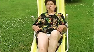 Granny Marie his ass fucked on real hard by the pool