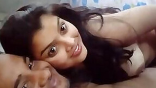 Indian lover kissing and sucking breasts and Gf give blowjob