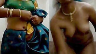 sexy tamil girl for cash takes off saree and showing breasts pussy