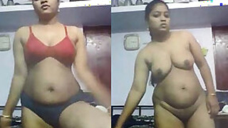 Telugu girl stripping bra panties showing big ass hole