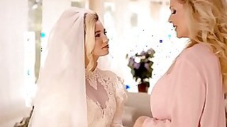 A bride seducing her old mother at her wedding