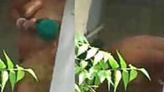 Boy sneakily films how Indian neighbor washes XXX assets outdoors after sex