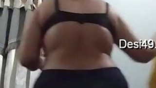 Bored Desi BBW takes off clothes to act in the first time porn music video
