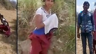 Hillbilly lovers caught voyeurizing outdoors in viral Desi mms video