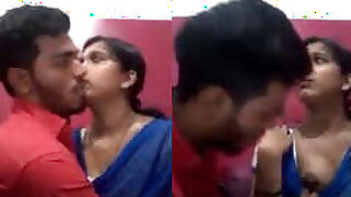 Indian girl sucking tits at a cybercafé