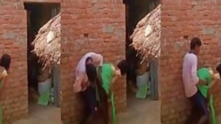 Rustic Bhabhi has sex in a crabbing position in the backyard