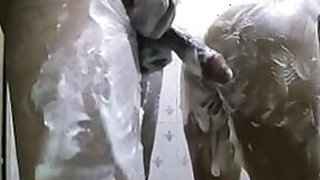 Guy joins Desi in the shower room to help and fuck the XXX slit