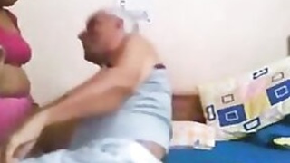 Desi Hout elderly maid sucks her landlord's big cock