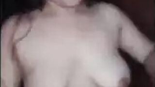 Chubby beauty shows her huge milk tits to her lover